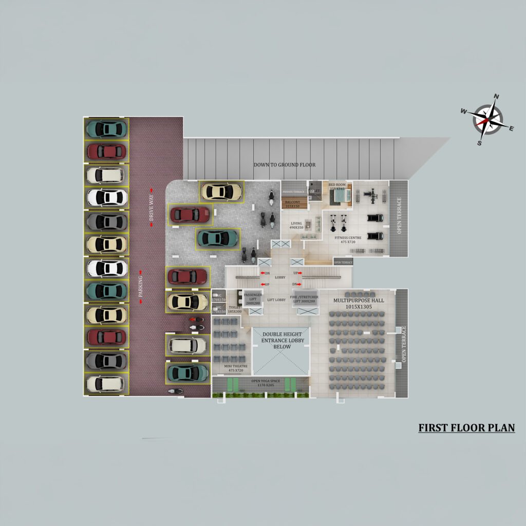 PB Zaire First Floor – Premium Residential Floor Layout and Amenities | Luxury Apartments in Palarivattom, Kochi