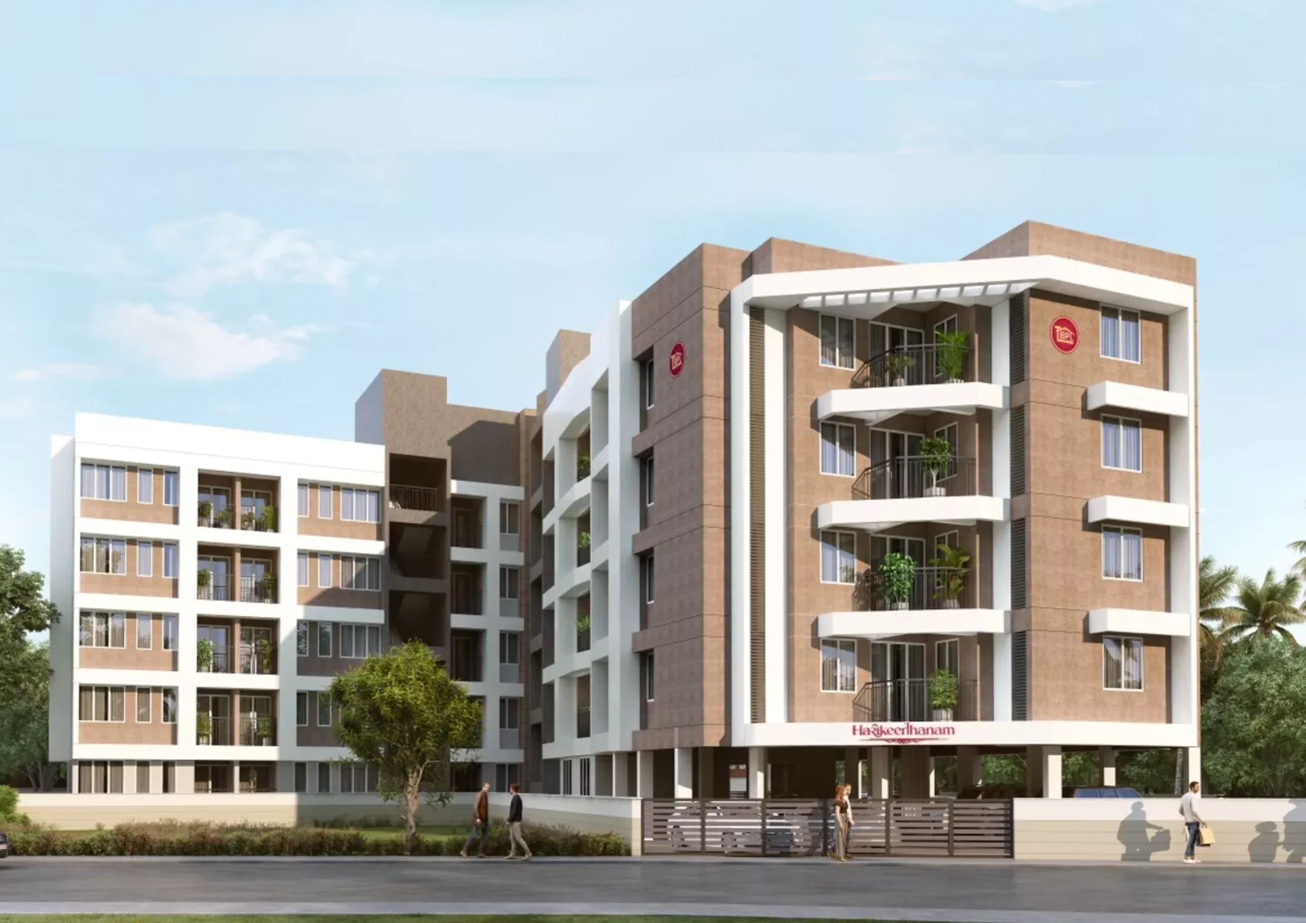 Front elevation of TBPL Harikeerthanam 1 & 2 BHK premium apartments near Guruvayur, ThrissurHarikeerthanam