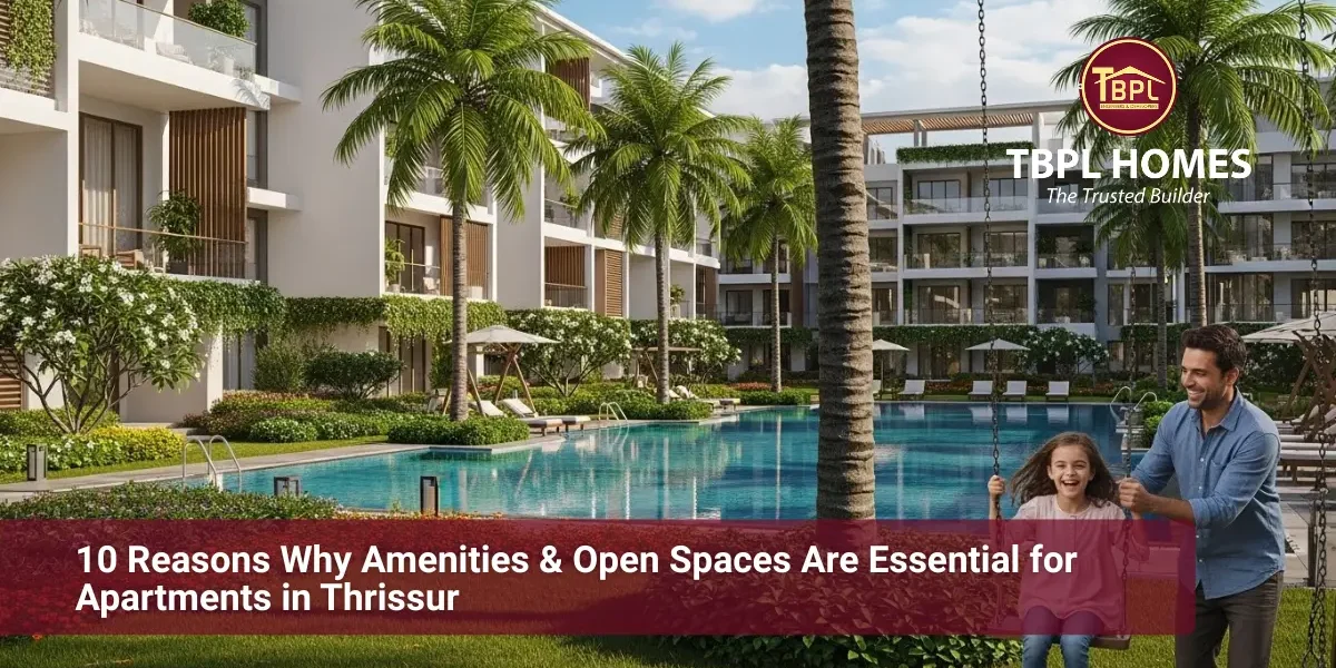 Modern apartments in Thrissur with landscaped open spaces, greenery, and premium lifestyle amenities.