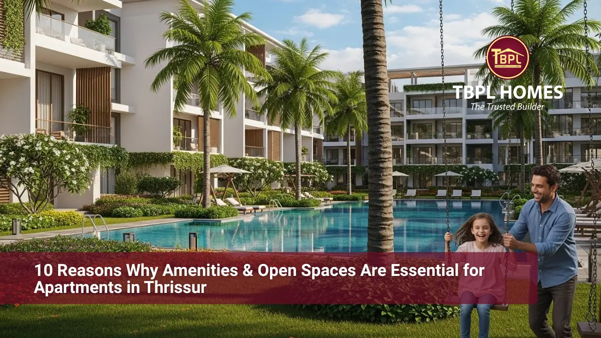 Modern apartments in Thrissur with landscaped open spaces, greenery, and premium lifestyle amenities.