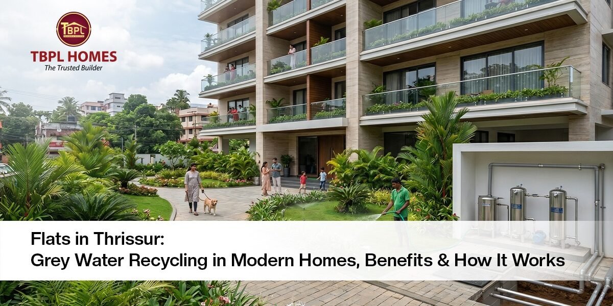 Flats in Thrissur with a grey water recycling system for sustainable water management in apartments