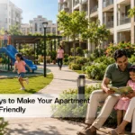 Family creating a safe and child-friendly apartment environment