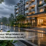 Modern apartment building in Thrissur designed to withstand Kerala monsoon conditions